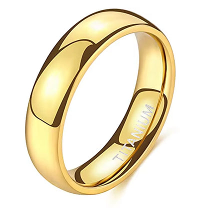 2Mm 4Mm 6Mm Titanium Ring Men Women 14K Gold Plated Dome High Polished Wedding Band Unisex Comfort Fit Size 3-13.5