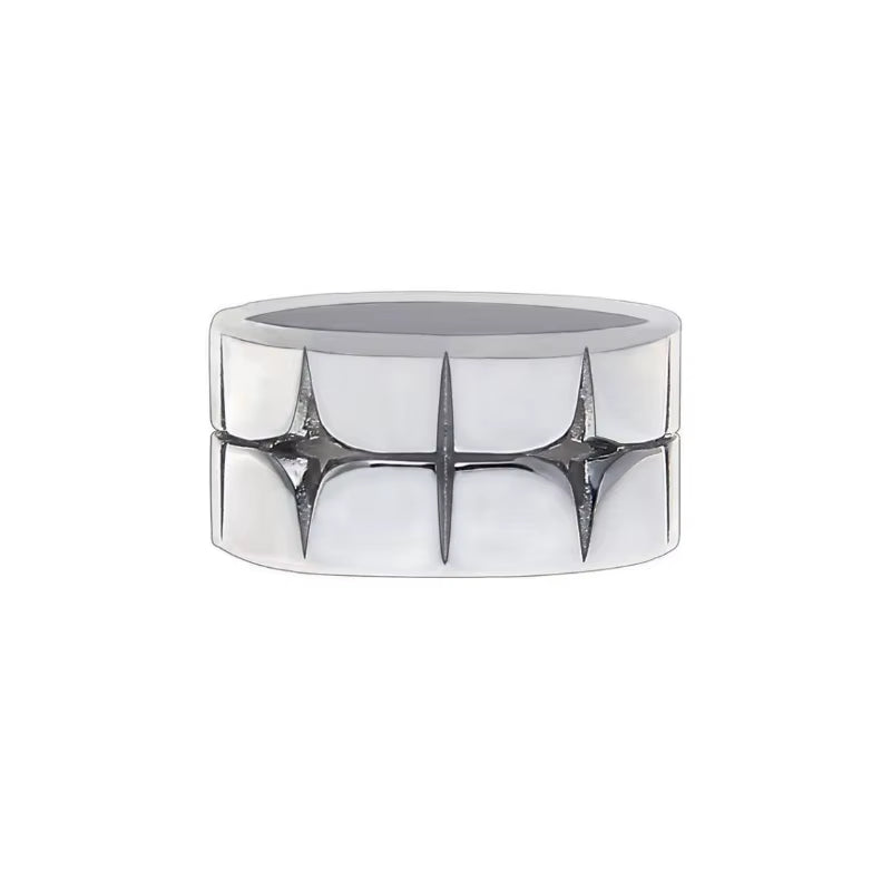 Fashion Retro Silver Color Cross Star Rings for Women Men Punk Gothic Couple Rings Festivals Party Jewelry Daily Accessories New
