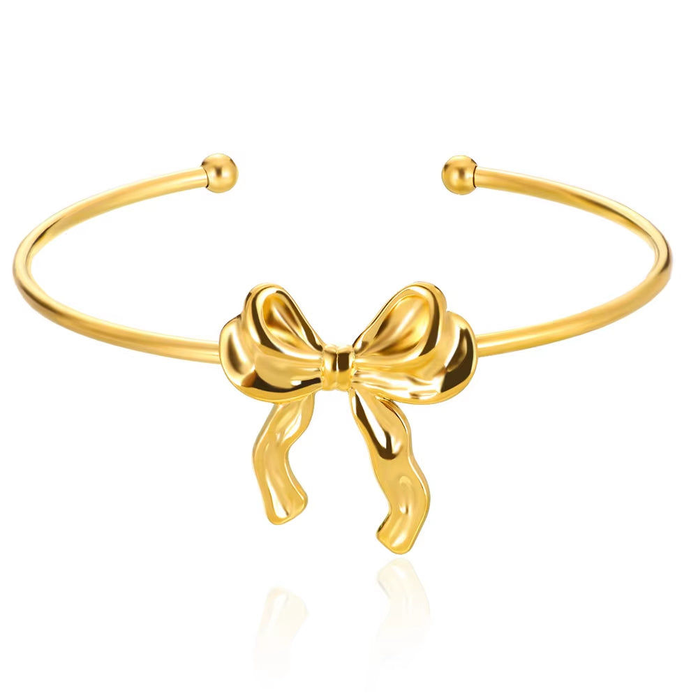 Flower Cuff Bracelet Bangle for Women Gold Color Flora Stainless Steel Bangles Casting Aesthetic Couple Wrist Jewelry Pulseras