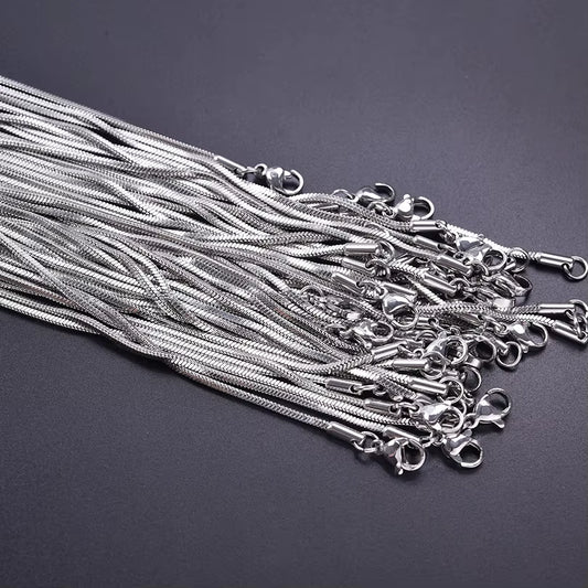 Wholesale 45/50/60/70Cm Snake Long Chain Necklace Stainless Steel Necklaces for Women Men Jewelry Neck Chokers Catenina Collana