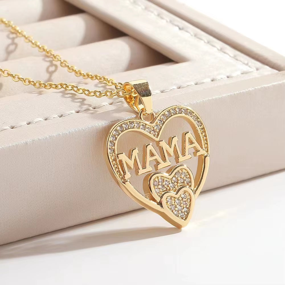 Elegant and Minimalist Women'S Love Necklace MOM Pendant as a Mother'S Day Gift