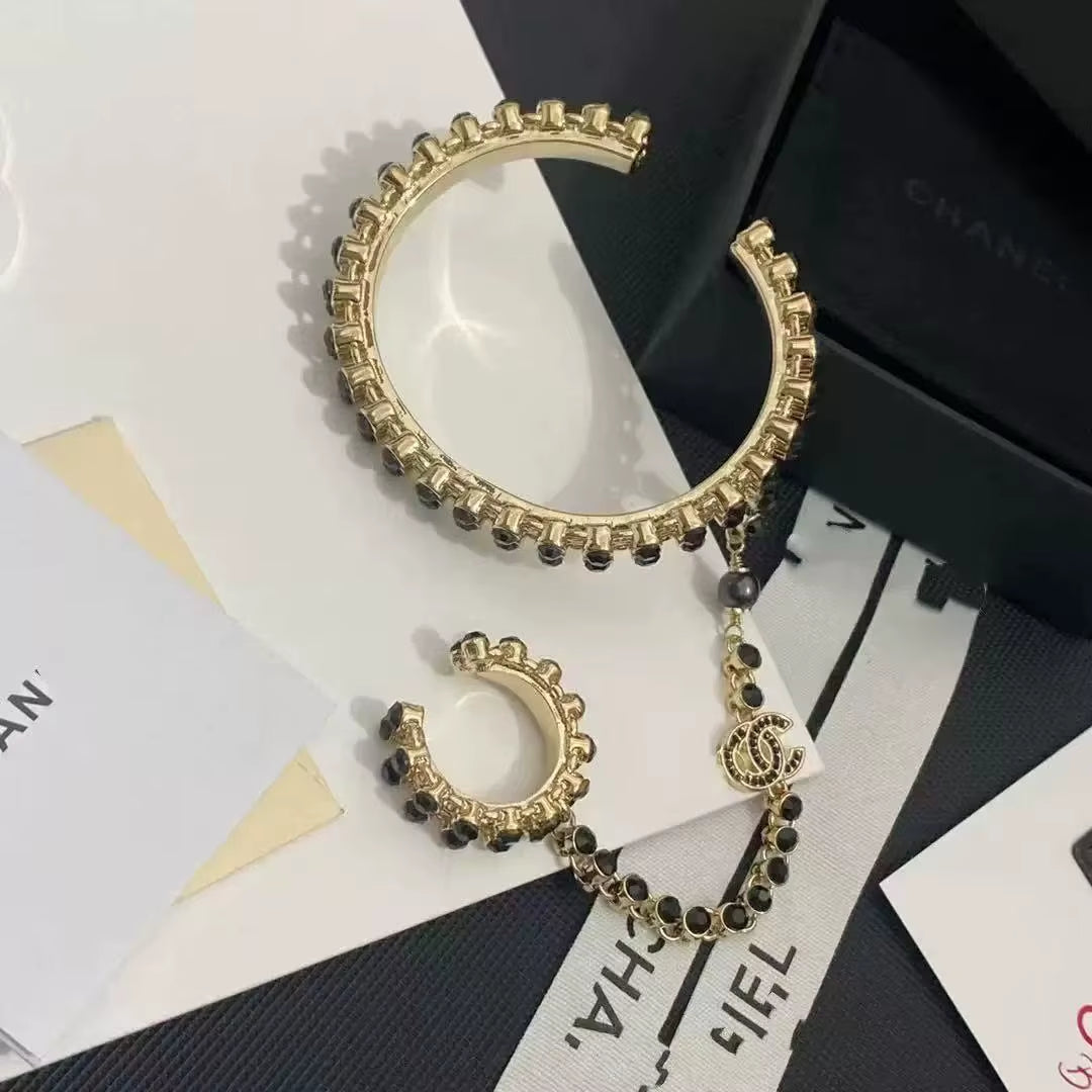 Gold Enamel Drip Hollow Out Narrow Bracelet Colorful Fashion Earrings Classic Style Luxury Look Lightweight Alloy Jewelry