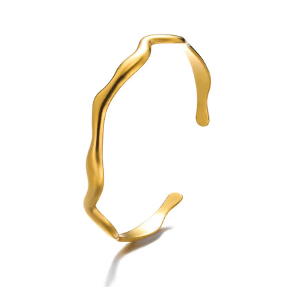 Flower Cuff Bracelet Bangle for Women Gold Color Flora Stainless Steel Bangles Casting Aesthetic Couple Wrist Jewelry Pulseras